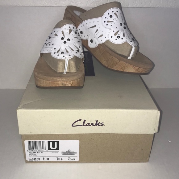 Clarks Shoes - Clarks’ White Sandals Palima Palm 11M BNIB.